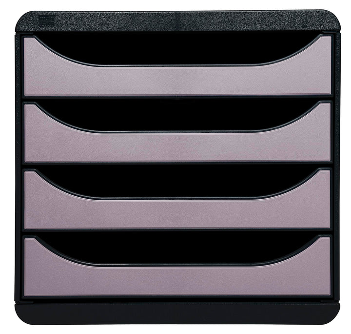 Exacompta 310438D Premium Ablagebox mit 4 Schubladen für DIN A4+ Dokumente. Belastbare Schubladenbox