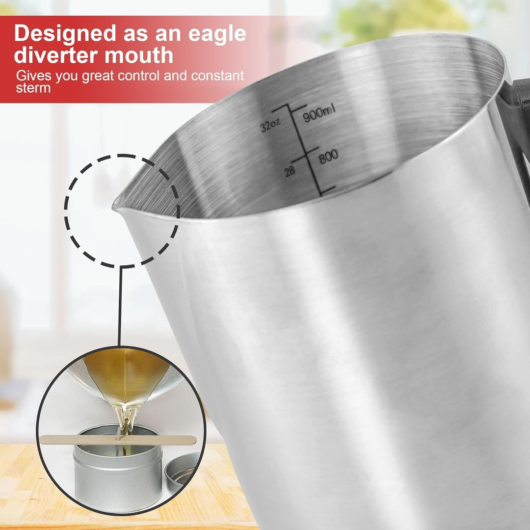 Aslanka Edelstahl Universal Schmelztopf, 900ml /32 Unzen Doppelkocher, 304 Edelstahl mit hitzebestän