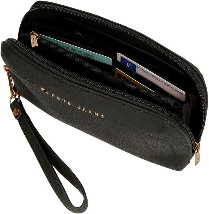 Pepe Jeans Damen Diane Reisezubehör - Geldbörse Bolso de Mano Schwarz, Bolso de Mano Schwarz