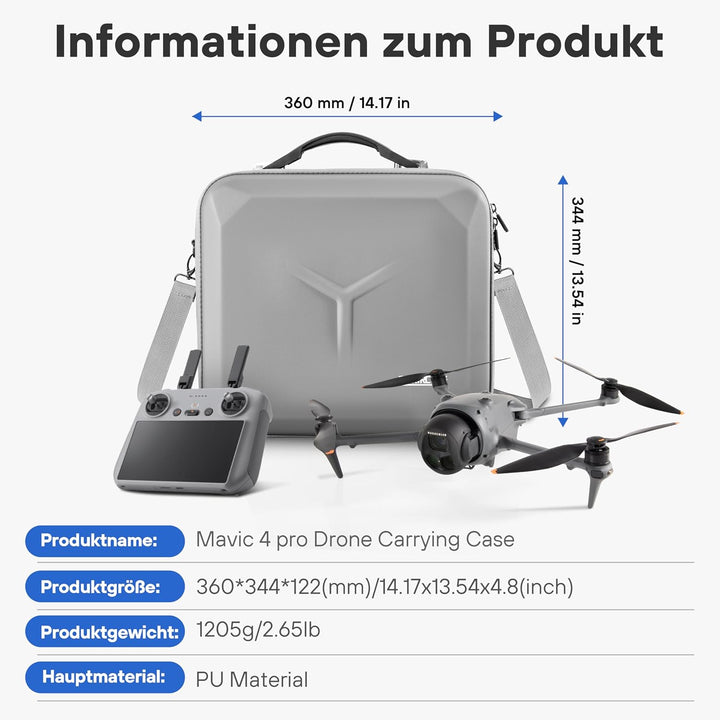 STARTRC PHOTO Mavic 4 Pro Case, Tasche aus PU für DJI Mavic 4 Pro Fly More Combo mit RC 2 Controller