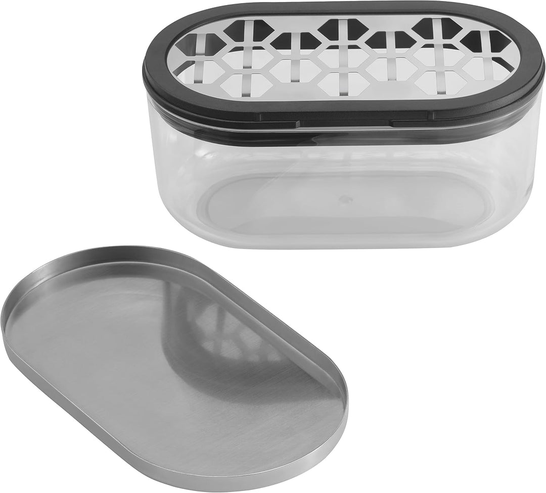 WMF Parmesanreibe mit Behälter und Deckel, 15 x 8,5 x 7 cm, Käsereibe, Cromargan Edelstahl, Kunststo
