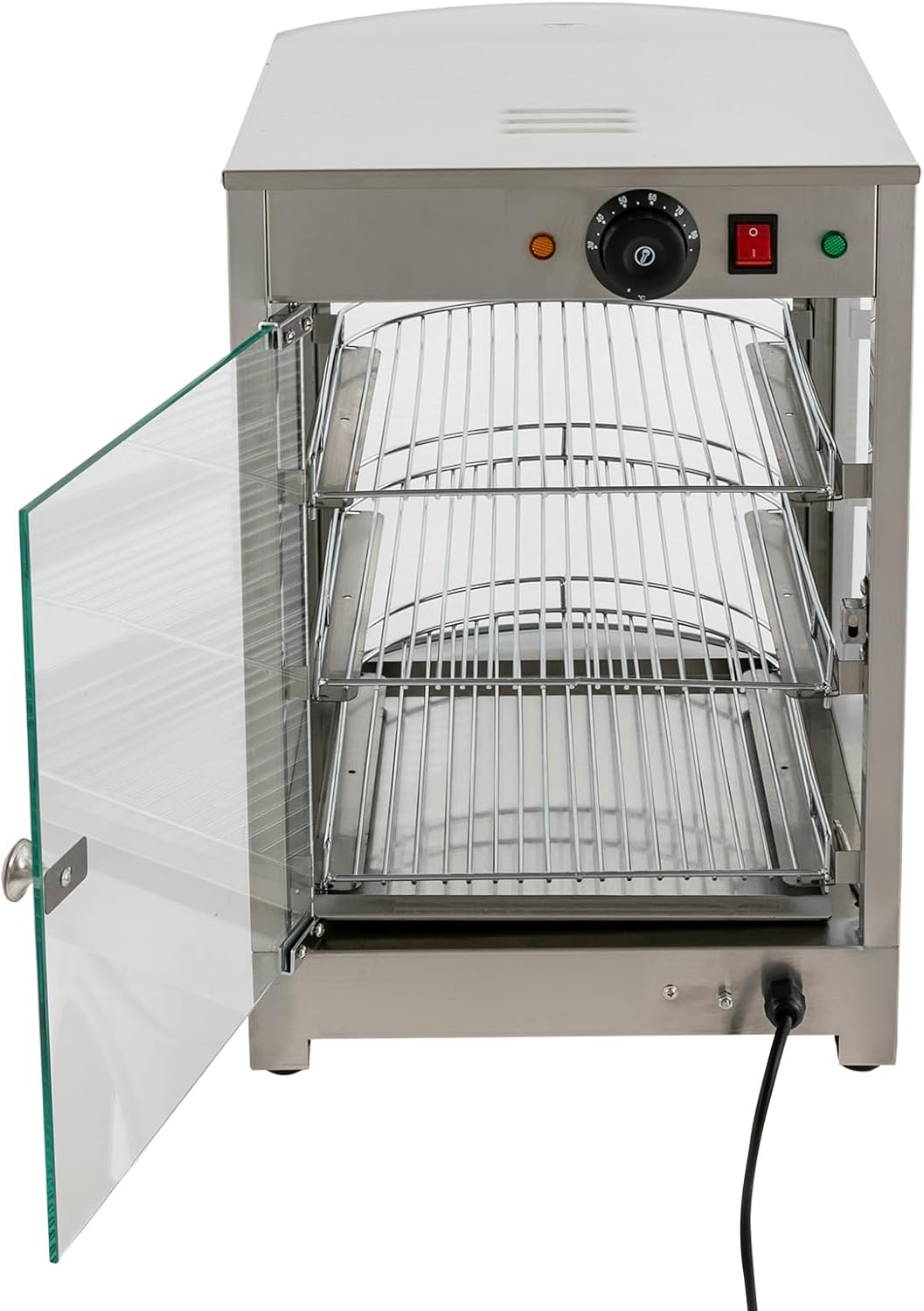 Warmhaltevitrine Speisenwärmer, Wärmeschrank 3-Etagen Elektrischer Speisenwärmeschrank 800W Thekenwä