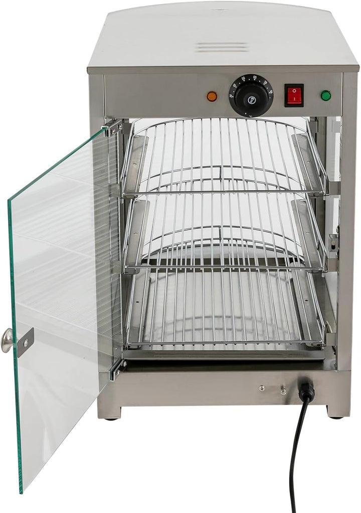 Warmhaltevitrine Speisenwärmer, Wärmeschrank 3-Etagen Elektrischer Speisenwärmeschrank 800W Thekenwä