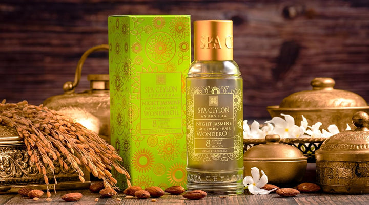 SPA CEYLON Night Jasmine Wonder Oil, 100 ml – ayurvedisches Pflegeöl mit Jasmin, intensiv nährend &amp;