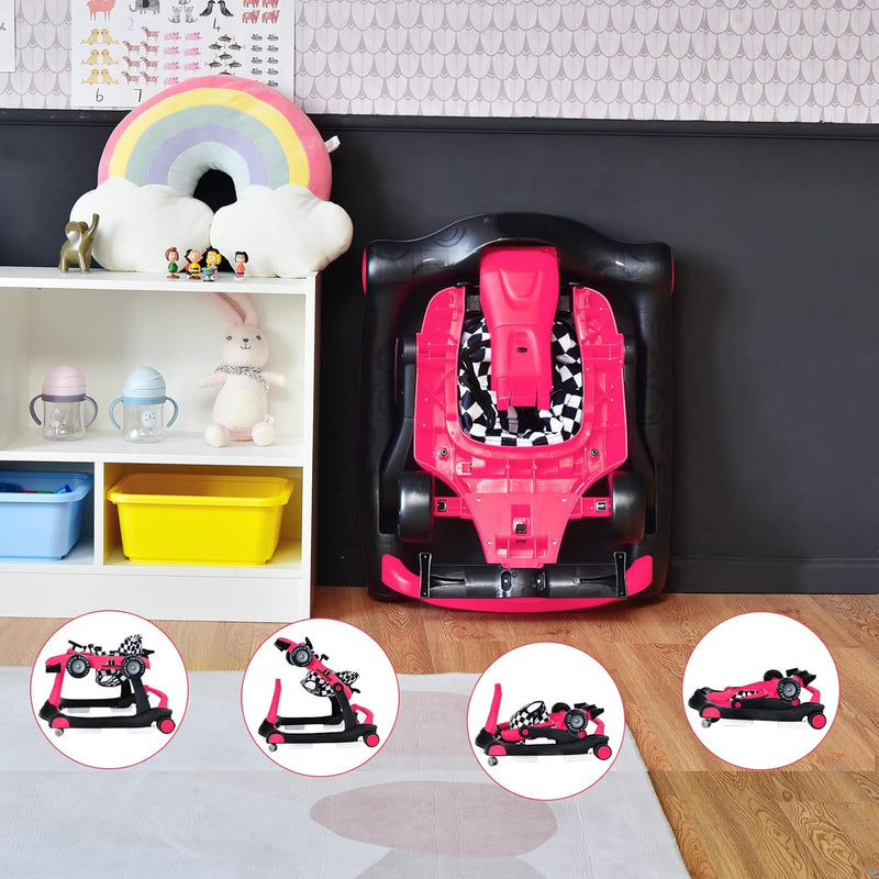 LIFEZEAL 4 in 1 Lauflernhilfe Baby, Höhenverstellbares & Klappbares Babywalker, Baby Gehfrei ab 6 Mo
