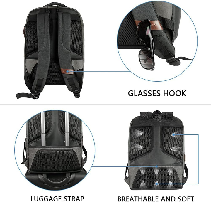 KROSER Laptop Rucksack Schulrucksack 17,3 Zoll Reiserucksack Handgepäck Tagesrucksack Wasserabweisen