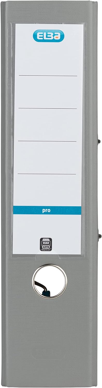 Elba Ordner A4, Smart Pro, 8 cm breit, Kunststoff aussen, grau, 10 Stück grau A4, breit, grau A4, br