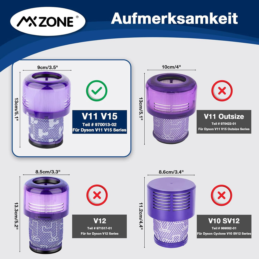 V15 Filter für Dyson, 2 Stück Filter für Dyson V11 Absolute, Ersatzfilter V15 SV14 SV17 SV22 Animal