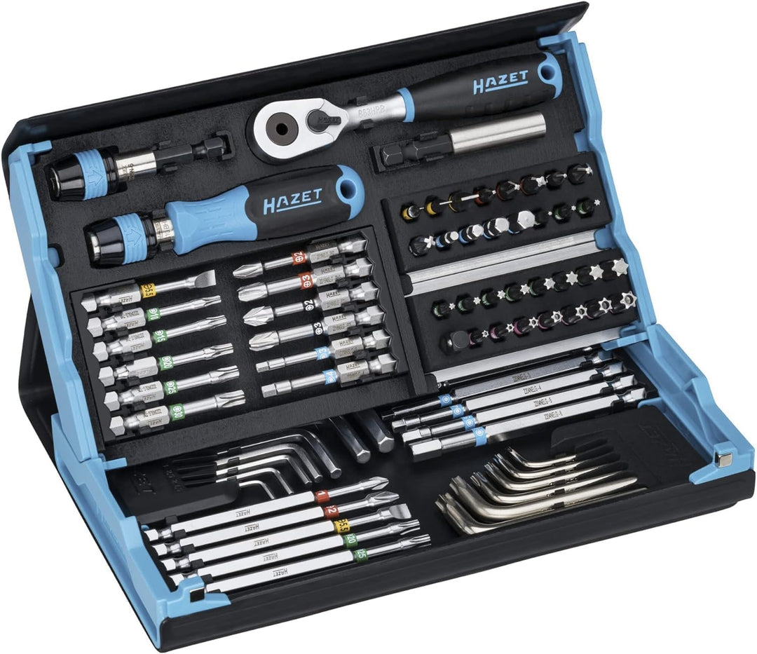 HAZET Smartcase Bit-Satz 2200SC-31 I 73-teilig, Antrieb: Sechskant 6,3 (1/4 Zoll), maximal viele Wer