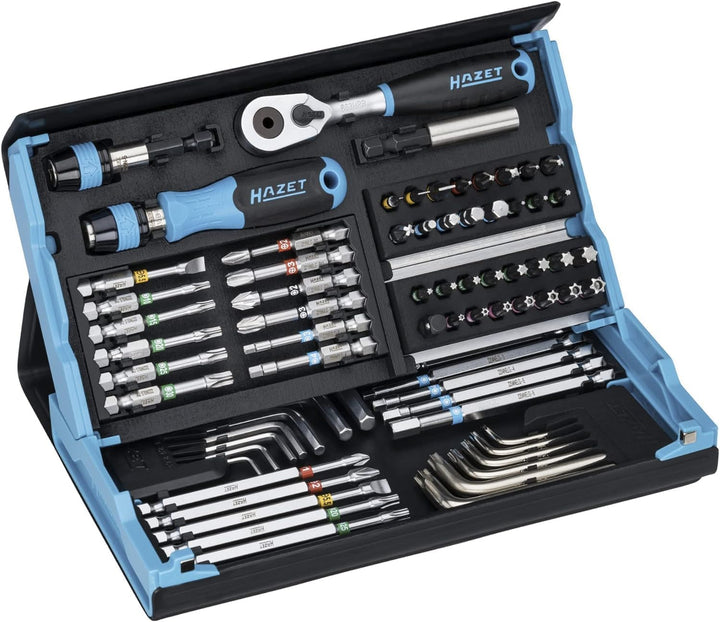 HAZET Smartcase Bit-Satz 2200SC-31 I 73-teilig, Antrieb: Sechskant 6,3 (1/4 Zoll), maximal viele Wer