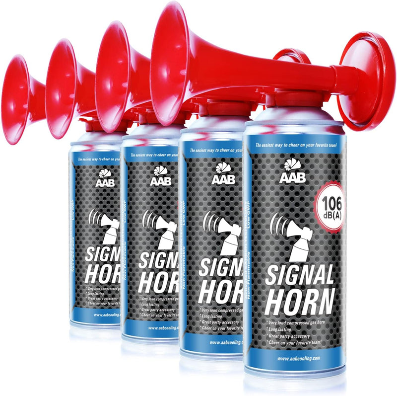 AAB Signal Horn – Laut Nebelhorn 106 dB(A) Mit Nicht Brennbarem Gas, Airhorn, Fussball Tröte, Gasfan