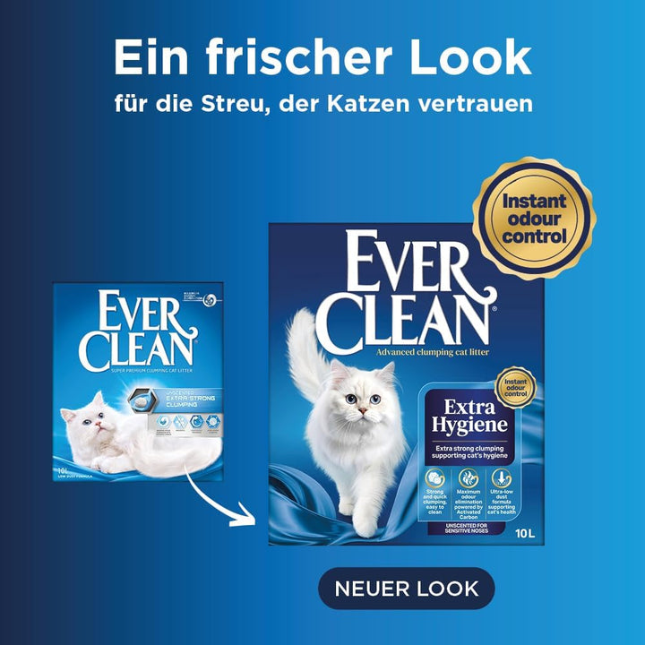 Ever Clean Extrastarkes klumpendes Katzenstreu, 10 Liter, duftstofffrei Unscented 10L, Unscented 10L