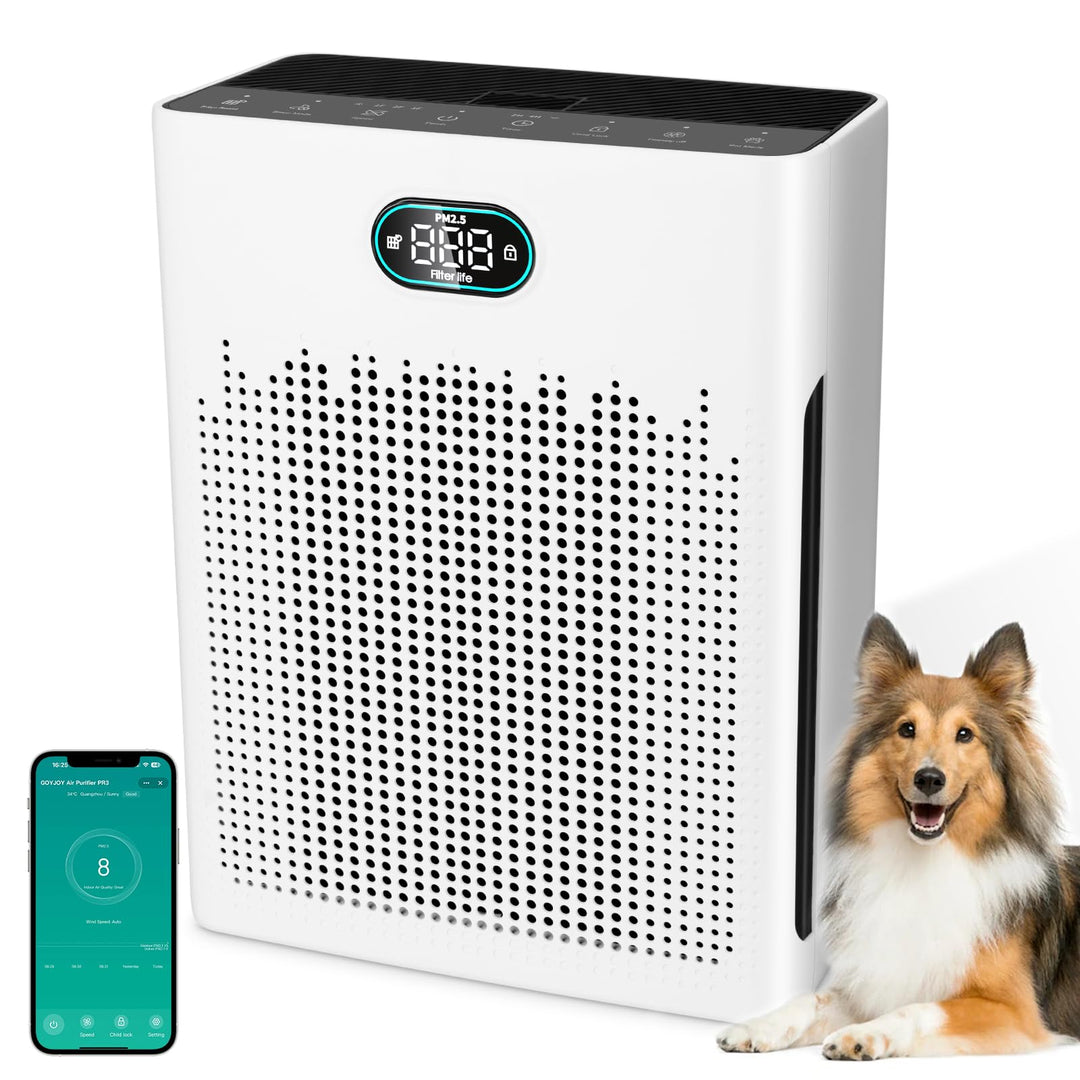 HEPA Luftreiniger,Air Purifier mit App-gesteuert&PM2.5 LED-Anzeige,Schlafmodus bis zu 22 dB,CADR 250