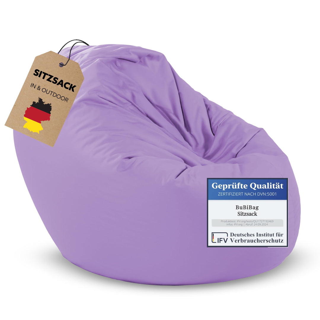 BuBiBag 2in1 Sitzsack L - XXL mit Füllung für Kinder & Erwachsene, Gaming Beanbag & Bodenkissen für