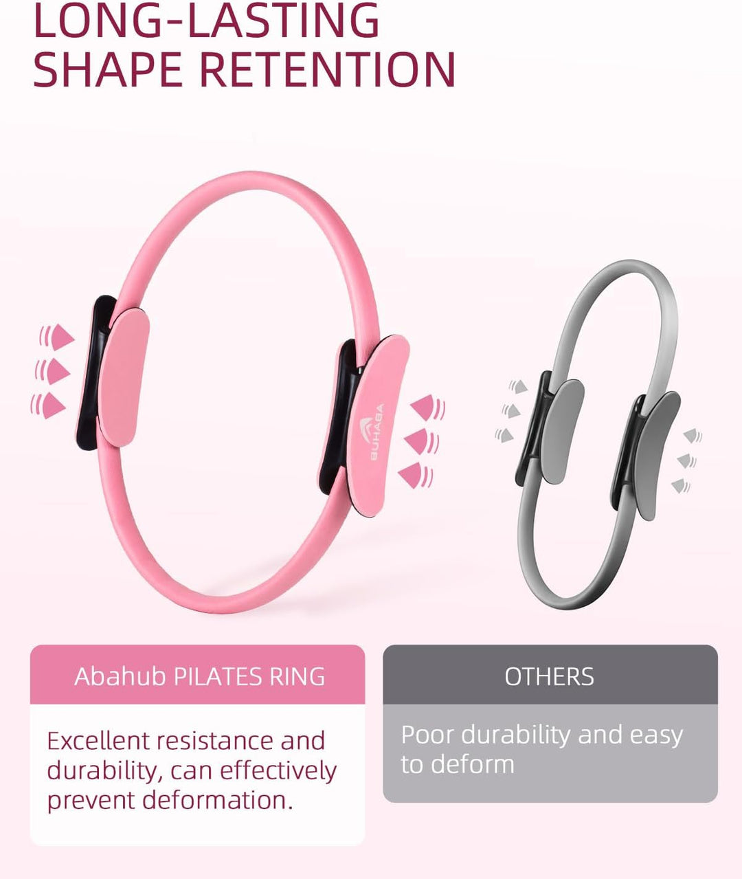 Abahub Pilates Ring Set, 35CM Magic Circle, 25CM Mini Ball, Stretchbänder,Home Pilates Ausrüstung, f