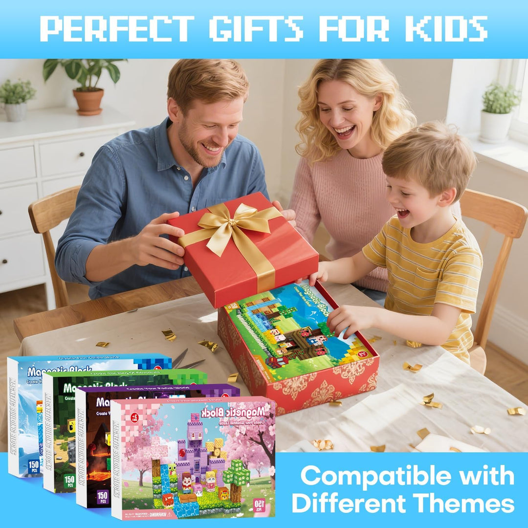 Magnetische Bausteine, Magnetische Bauklötze 150 PCS für 3+ Jahre, Magnetic Blocks Spielzeug-Sets fü