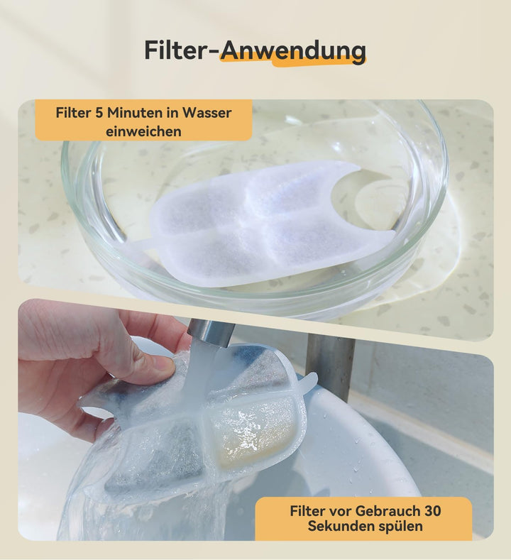 Katzenbrunnen Filter 8er Pack für Trinkbrunnen für Katze FS10LUS, 6-stufiger Filter 8-Monats-Set Ers