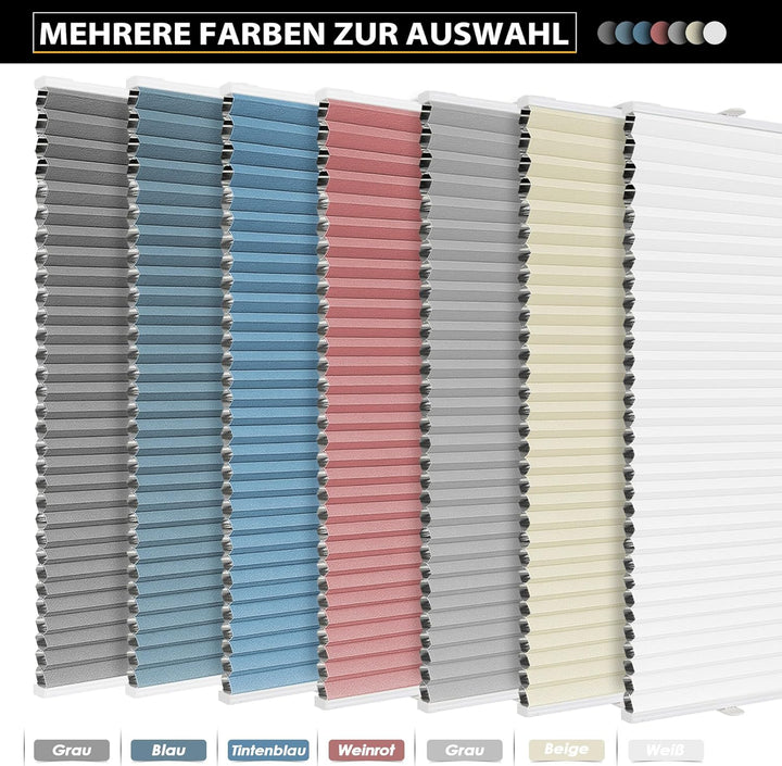 Allesin Wabenplissee ohne Bohren Verdunklung Thermo Doppelplissee Klemmfix Zweifarbig -weiss 40x120c