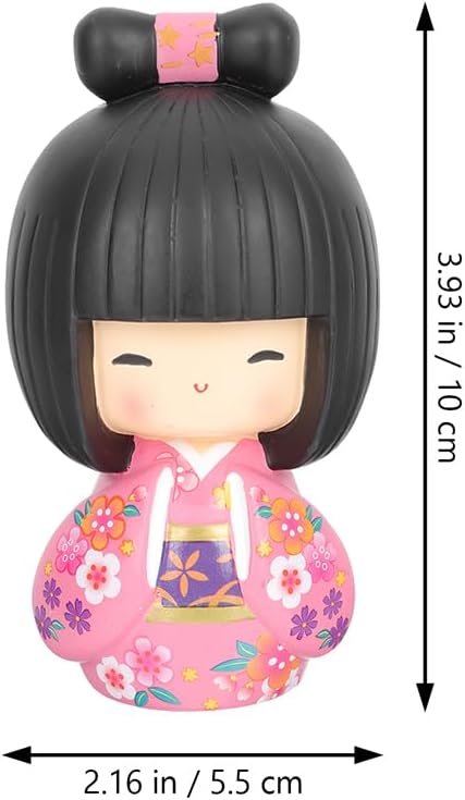 BESPORTBLE Japanische Kokeshi Puppen Geisha Figur Miniatur Kimono Puppen Geisha Puppe Deko Sammelfig