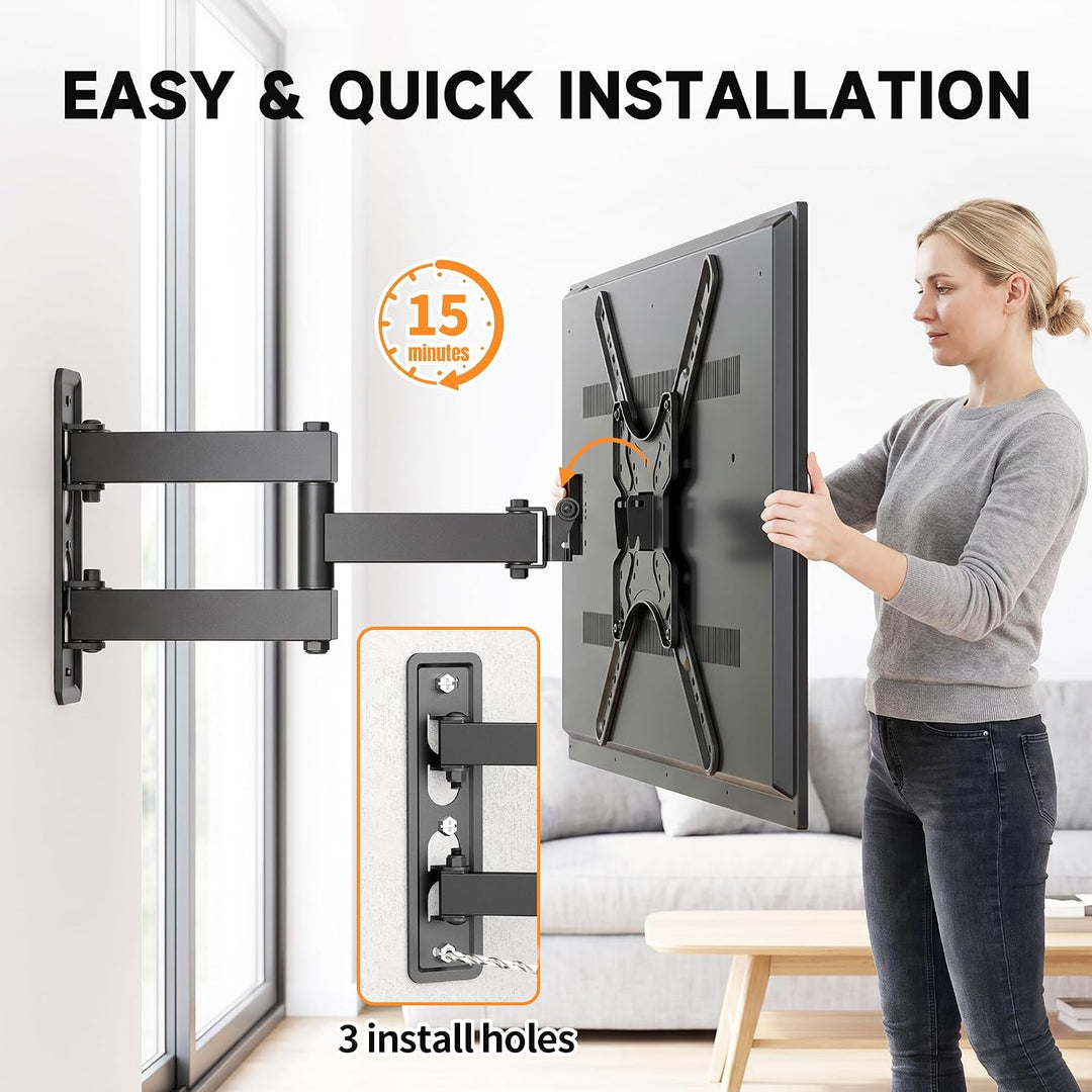 XINLEI TV Wandhalterung Schwenkbar Neigbar, TV Halterung für 26-65 Zoll Flach &amp; Curved Fernseher bis