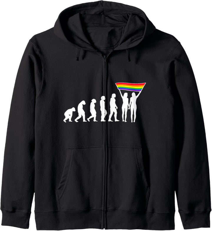 LGBTQ Evolution lesbischen pride Lesben Flagge LGBTQ Kapuzenjacke
