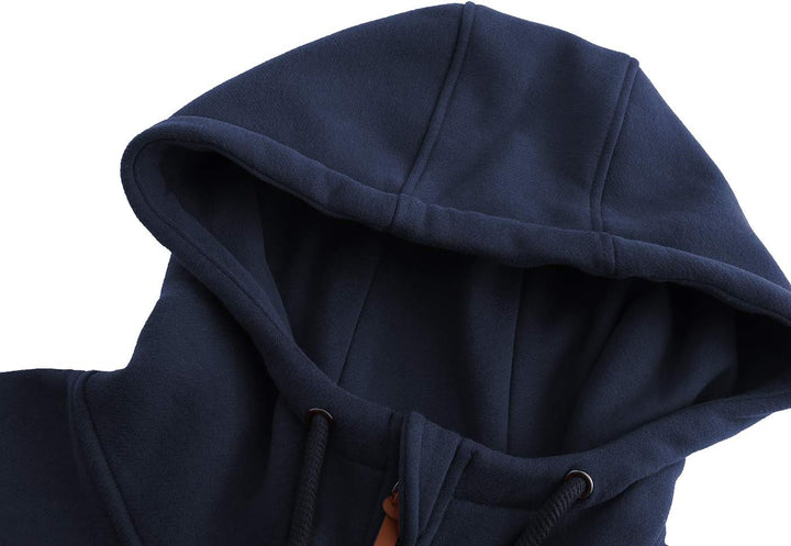 TrendiMax Damen Sweatjacke Kapuzenpullover Zip Hoodie Kapuzenjacke Winter Sweatshirt Jacke L Marine
