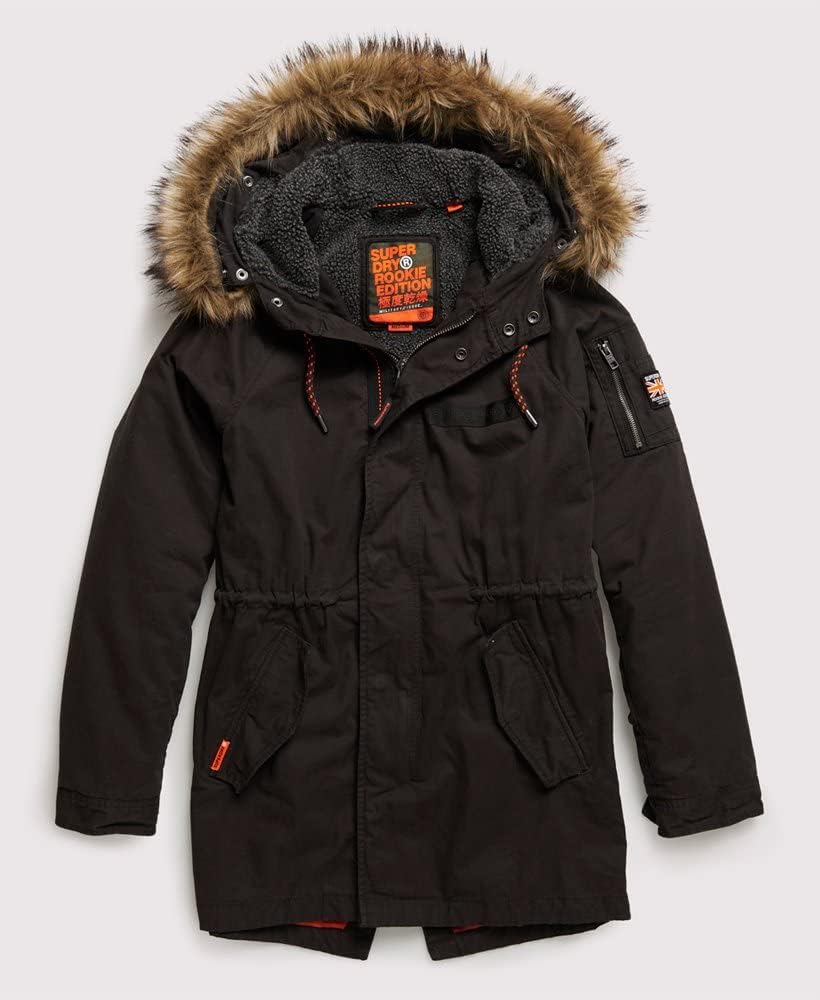 Superdry Herren Mountain Rookie Aviator Parka M Ofen Schwarz, M Ofen Schwarz