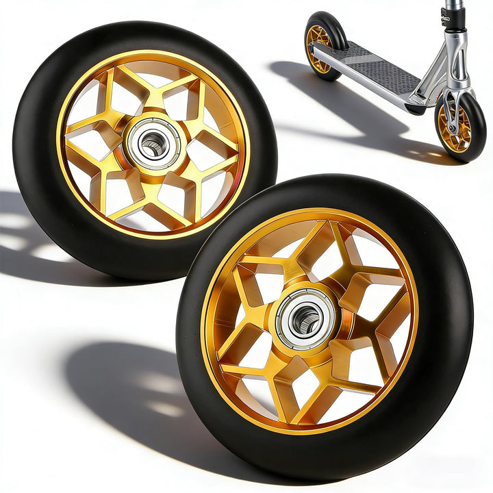 Stunt Scooter Rollen, 2 Stück Ersatzräder für Scooter, 110mm Stunt ScooterReifen mit ABEC, Aluminium