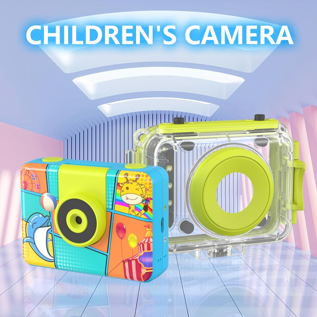 CHAKEYAKE Kinderkamera, 1080P HD Digitalkamera Kinder, Fotoapparat Wasserdicht Kamera Kinder für Out
