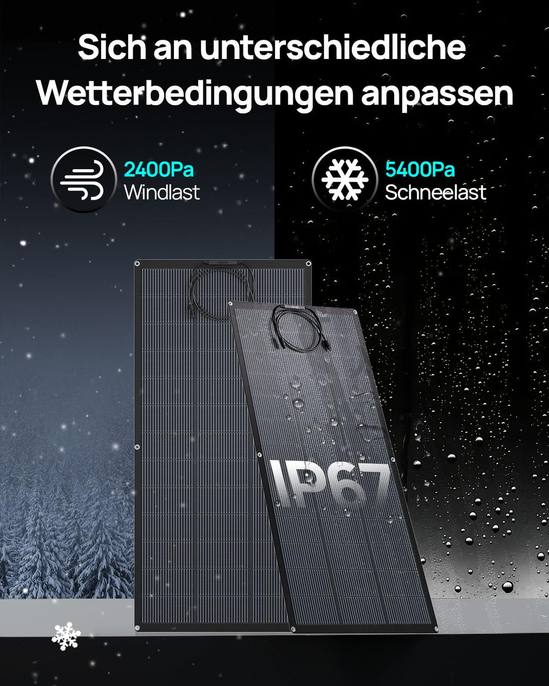 ECO-WORTHY 4 Stück Solarpanel Flexibel 200W,ETFE,25% hohe Umwandlung 800W Flexible Solarmodule für B