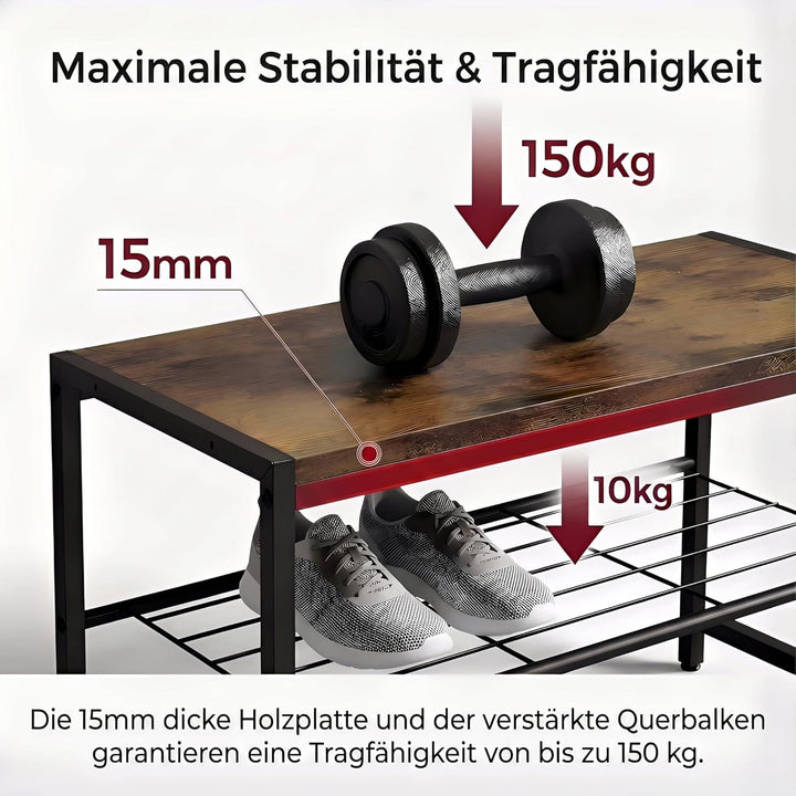 Schuhregal Schmal mit 4 Ebenen und Ablagefläche - Platzsparendes Metall Schuhregal für Flur & Eingan