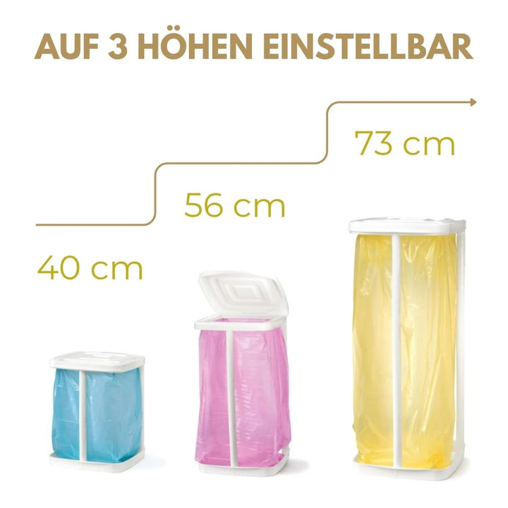 GarPet Müllsack Ständer Müllbeutel Mülleimer Gelber Sack Halter Höhenverstellbar Mülltonne Müllsacks