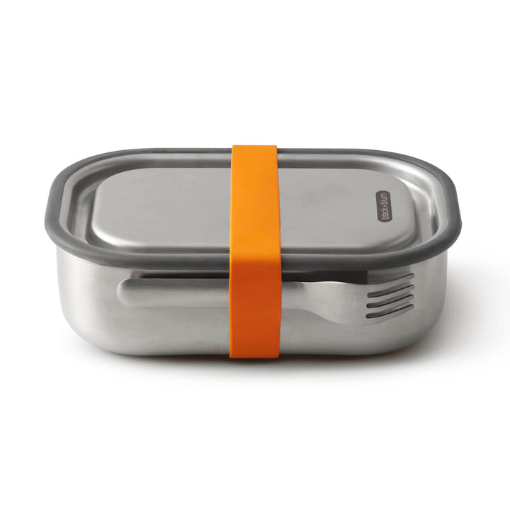 BLACK + BLUM Lunchbox Edelstahl 1L | Orange | 3-in-1 | Vakuumverschluss- 100% auslaufsicher | inkl.