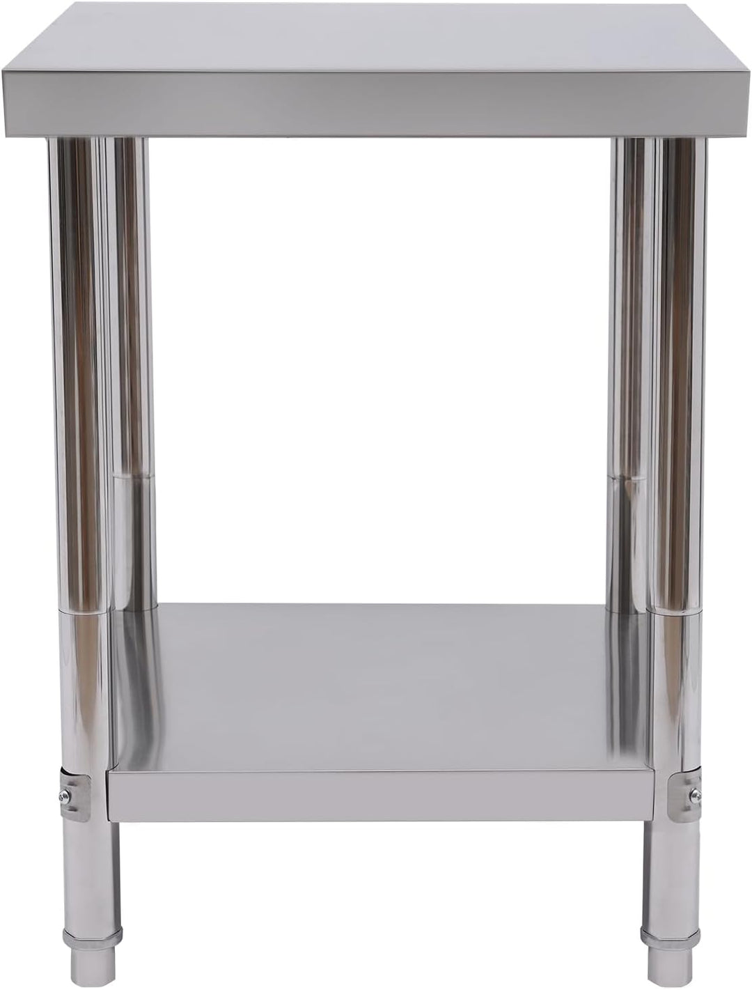 Servierwagen Grosser 2-Tier 60 * 60 * 80cm Edelstahl Gebrauchswagen Küchenwagen mit Anti-Rutsch-Fuss
