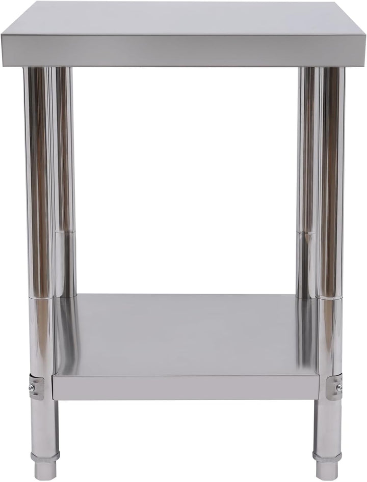 Servierwagen Grosser 2-Tier 60 * 60 * 80cm Edelstahl Gebrauchswagen Küchenwagen mit Anti-Rutsch-Fuss