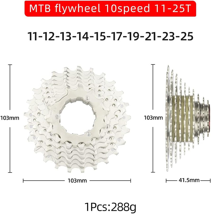 CYSKY 10 Fach Kassette 11-25T/11-28T/11-32T/11-36T/11-40T/11-42T Kassette passend für Mountainbike,