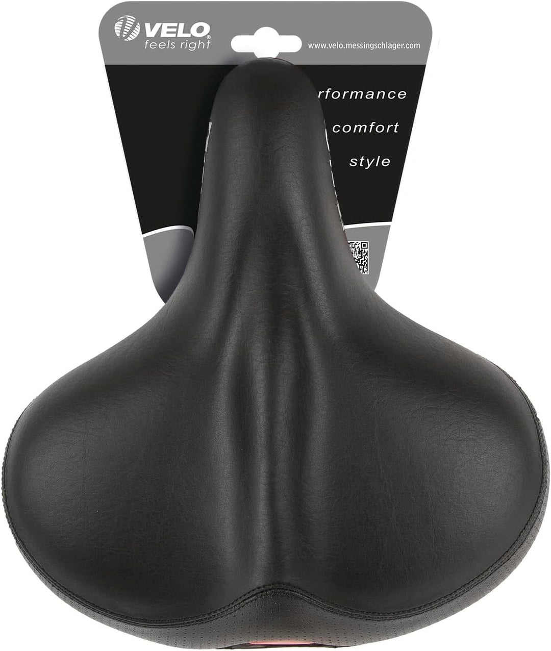 Velo Sattel Safety, Fahrradsattel, Touringsattel, stossabsorbierende Elastomerfederung, O-Zone Base