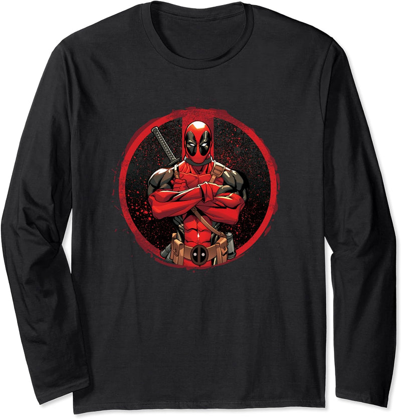 Marvel Deadpool Distressed Circle Langarmshirt