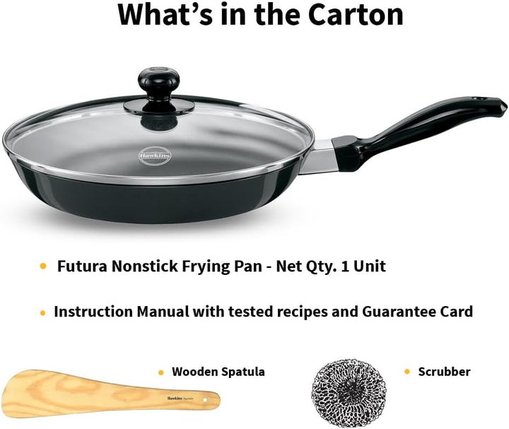 HAWKINS Futura Non-Stick Frying Pan with Glass Lid, 26 cm