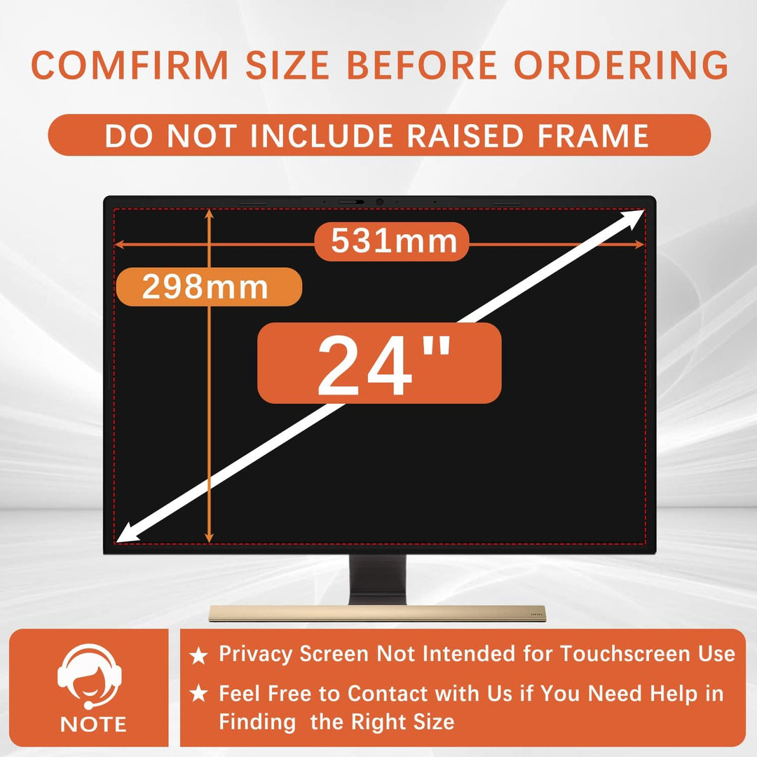 HaruYo Monitor Blickschutzfilter 24 Zoll 16:9, Computer & Desktop Privacy Filter, Anti-Spy Blickschu