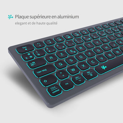 B.FRIENDIT Tastatur mit Hintergrundbeleuchtung, kabelgebunden, Slim – mit Aluminiumgehäuse, Ziffernb