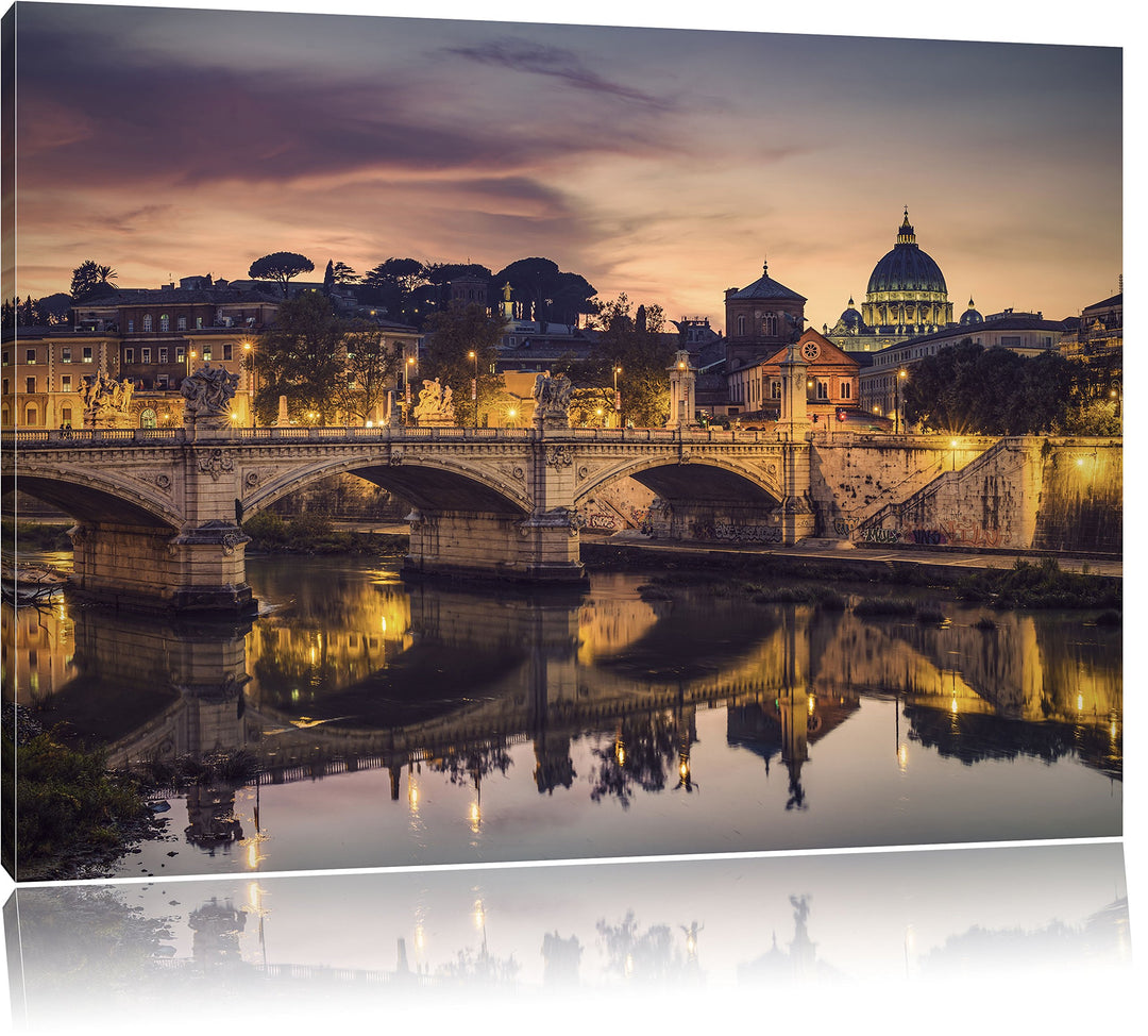 Pixxprint Rom Kathedrale St. Peter als Leinwandbild/Grösse: 100x70 cm/Wandbild/Kunstdruck/fertig bes