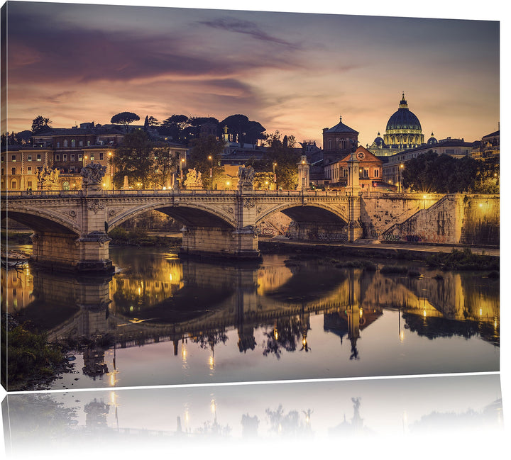 Pixxprint Rom Kathedrale St. Peter als Leinwandbild/Grösse: 100x70 cm/Wandbild/Kunstdruck/fertig bes