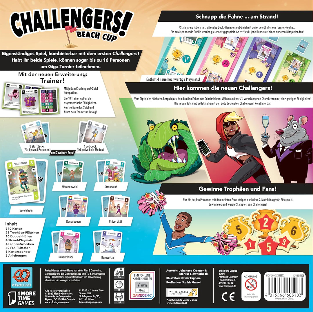 Pretzel Games | Challengers! Beach Cup | Kennerspiel |Kartenspiel | 1-8 Spieler | Ab 8+ Jahren | 45