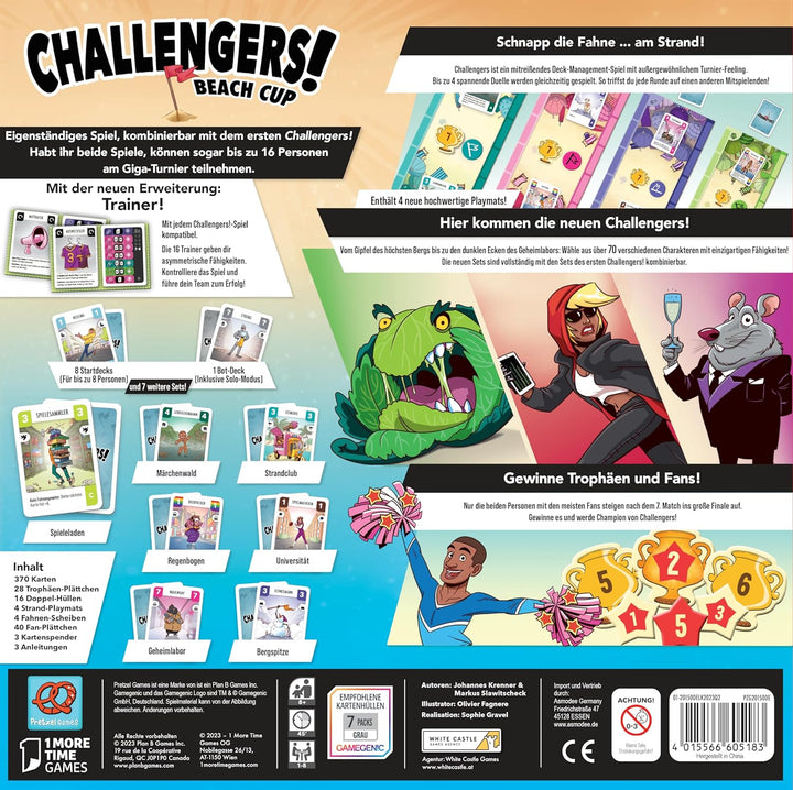 Pretzel Games | Challengers! Beach Cup | Kennerspiel |Kartenspiel | 1-8 Spieler | Ab 8+ Jahren | 45