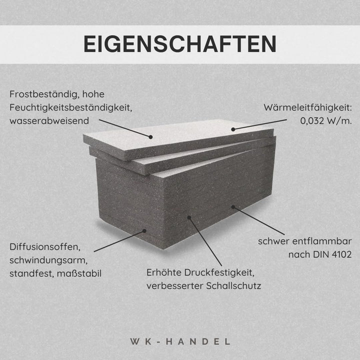 Wärmedämmplatten, verschiedene Stärken WLG 032, 1000 x 500 mm, EPS NEO Fassadendämmung – Styropor WD