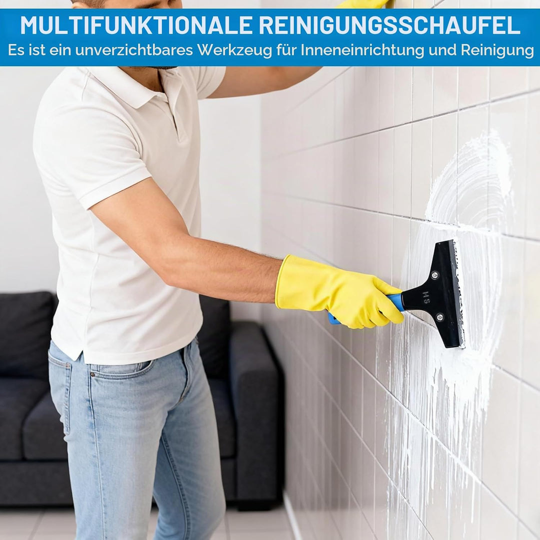 Tapetenentferner mit 10 Klingen, Schwer Tapetenschaber mit Gummigriff, 116cm Teleskopstiel, Glasscha