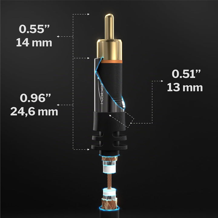 KabelDirekt – 2x 0,5m Cinch Kabel, Stereo Audio Kabel 2 x 2 Cinch – bruchfest, brillante Tonqualität