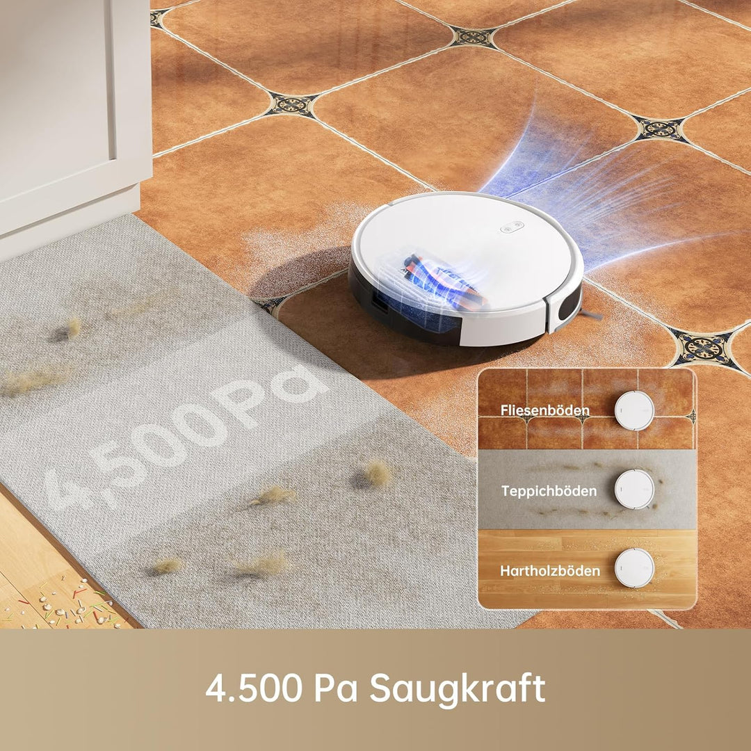 Mova M1 Saug- und Wischroboter, Starke Saugleistung von 4.500 Pa, kompaktes Gehäuse, Solid-Fixed (SO