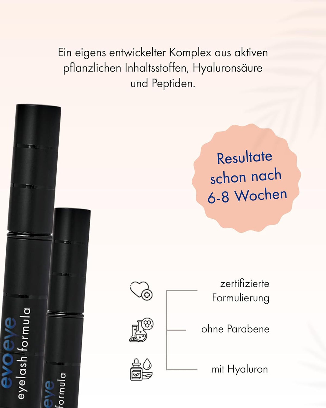 EVOBEAUTÉ Vorteils-Set evoeye Eyelash Formula 3ml + 1ml I Wimpernserum für lange & volle Wimpern in